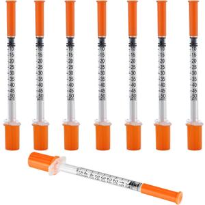 0.5ml Disposable Industrial Lab Syringes with 30G 1/2 Inch, Pack of 100,Individual Packaging