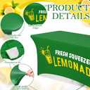 Oudain Lemonade Stand Supplies Tablecloth Stretch Spandex Table Cover Lemonade Vendor Tablecloth for Standard Folding Tables Summer Gathering Beach Picnic Lemon Birthday Party Decor(Green,6ft)
