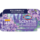 Clorox Scentiva Disinfecting Wet Mop Pad, Disposable Heads, Multi-Surface Floor Wipes, Lavender and Jasmine, 2 Packs, 24 Refills Per Pack 