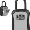 Diyife Key Lock Box, [Upgraded Large Capacity] Waterproof 4 Digit Combination Lockbox for House Keys, Resettable Code Key Storage Box with Removable Shackle for Outdoor Home, Office, Garage, Grey