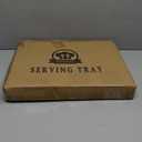 Boho Decorative Tray, Modern Blue Serving Tray with Handles, Ottoman Trays Set of 2, Plastic Coffee Table Tray for Living Room, Bathroom, Kitchen, Decor, Large 15.7*11.8, Small 13.7"*9.8"