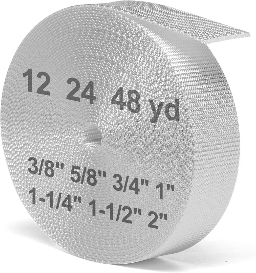 BEYOURD Webbing, Heavy Duty Webbing Straps, Extra Thick Strapping for Outdoor DIY Gear Repair, Black White, 3/8" width