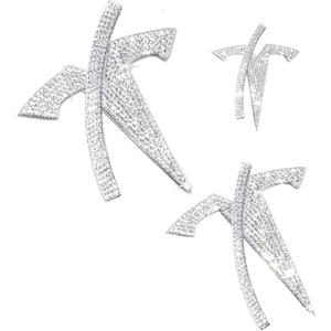 Bling Bling Rhinestone Logo Emblems for Tesla Model 3 2017-2023,6 Pcs Emblems Stickers for Front Trunk, Rear Trunk, Bedazzled Accessories for Model 3.