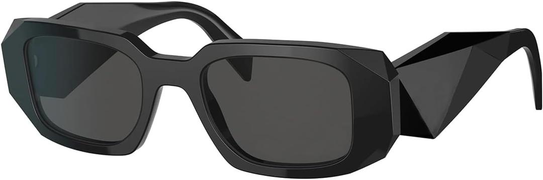 BUTABY Trendy Rectangle Sunglasses for Women Men Retro Sun Glasses Vintage Fashion Square Frame (Black Frame Grey Lens)