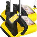 2-Pack is More economical,Brooms with Dustpan Combo Set with 52" Long Handle, Dustpan Teeth with self-Cleaning Function, Indoor and Outdoor Sweeping, Perfect for Home Office(Large/Yellow /2-Pack).