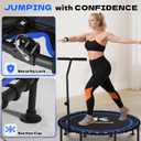 K KENSONE 40/48" Foldable Rebounder Trampoline for Adults with Bungee, 450/550 LBS Quiet Indoor Mini Trampoline for Adults Fitness, Gym Workout, Home Exercise