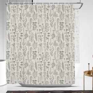 Coxila Vintage Floral Shower Curtain Extra Wide Large Long Clawfoot Tub Wrap Around Flower Retro Farmhouse Rustic Botanical Spring Country Cottage Bathroom 180 x 70 Inch Polyester Fabric 31 Pack Hooks