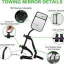 CICMOD Towing Mirrors Universal Clip-on Mirror Extenders for Towing Cars Trailer Truck Boat - Pack of 2