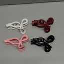 4 Pcs Bow Hair Clips Elegant Hair Claw Butterfly Hair Accessories for Girls Nonslip Butterfly Clips Hair Styling Accessories for Women (4 Pcs-Glossy Style(Black,Pink,Burgundy,White))