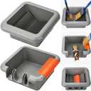 Paint Brush Cleaner Washer Trays, 2 Individual Paint Trays for Fast Cleaning and Organizing Flat, Angled, Oval, Pointed, Large & Small Paint Brushes, Stackable Paintbrush Cleaner Trays Tool