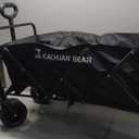 300L Large Collapsible Wagons Carts with Big All-Terrain Beach Wheels, Foldable Shopping Wagon Cart, Heavy Duty 480lbs Load, Folding Utility Cart for Groceries Garden Sport (Black)