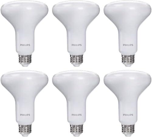 PHILIPS LED 65W BR30 6-Pack Ultra Definition Soft White (2200K) 650 Lumen (7.5W = 65W) Dimmable Flicker-Free Light Bulbs