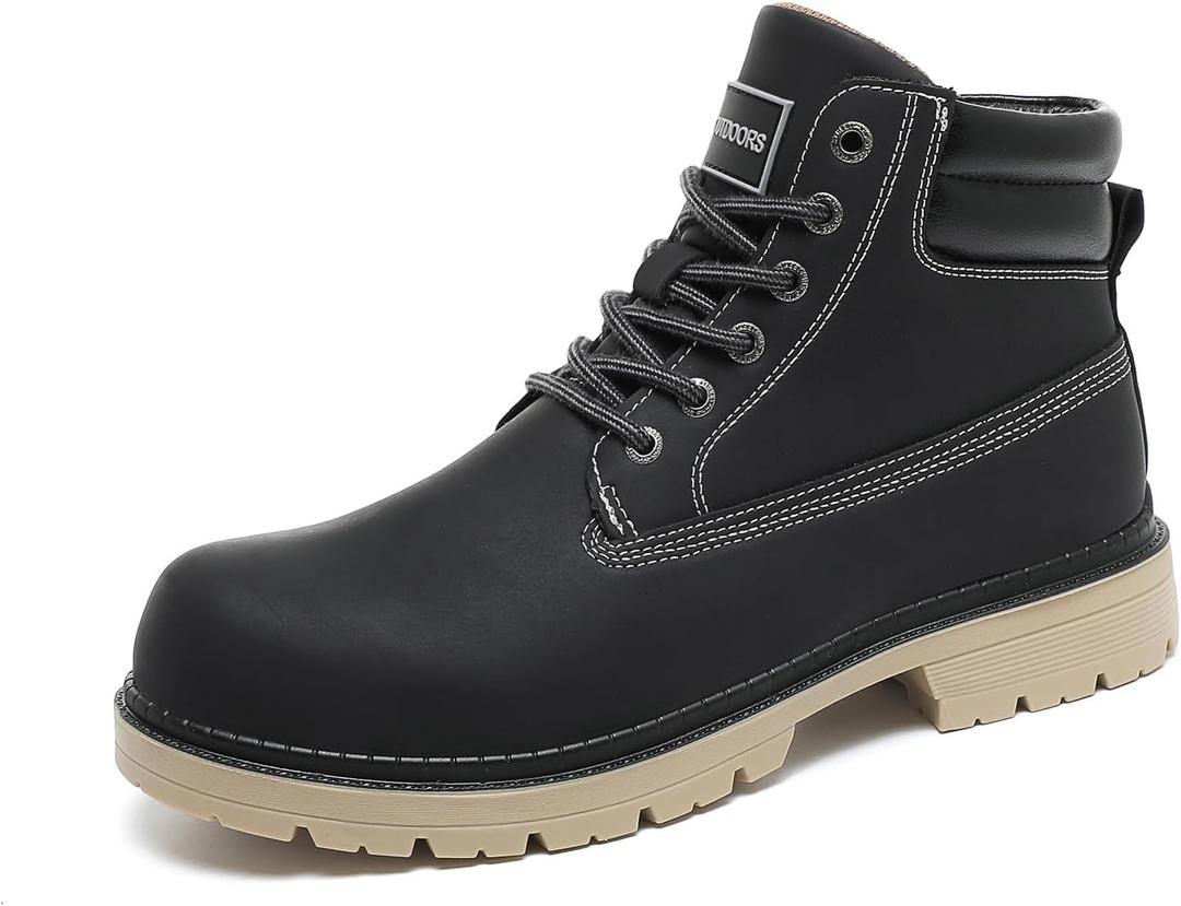 Men's Women's Hiking Boots Casual Chukka Boots Non Slip Outdoor Boot Waterproof Lightweight Ankle Boots Lace Up Walking Booties (8 Wide Women/6 Wide Men, Black)