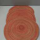 WAZAIGUR Red-APlacemats,Round Placemats for Dining Table Set of 4 Woven Heat Resistant Non-Slip Kitchen Table Mats Diameter 14 Inch(Wine)