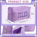 Empty Mahjong Bag Thickened American Mahjong Tiles Bag with Zipper Storage Pouch for Board Game Pieces Game Party Travel Gatherings Accessories, 10.4''x5.6'', Case Only(Tiles,Purple)