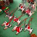 Blulu 24 Pcs Christmas Cow Mouse Ornaments Hanging Cow Mice Christmas Decorations Tree Ornaments for Xmas Tree Farmhouse Decor(Cow)