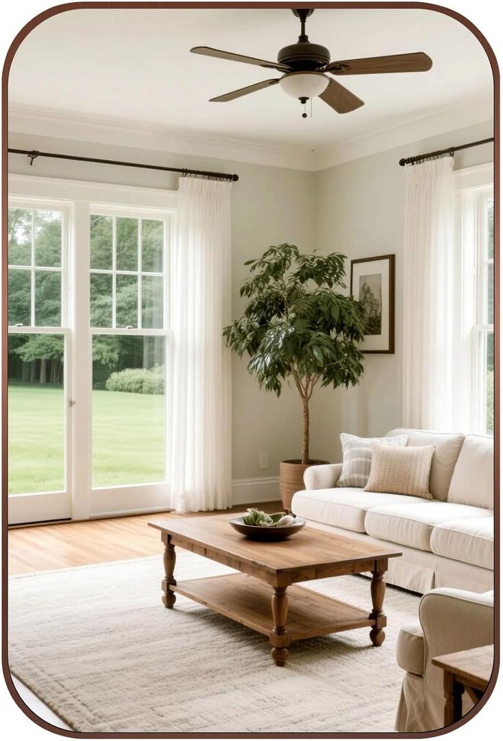 16x24 inch Rectangle Wall Mirror, Brushed Bronze Metal Framed Vanity Mirror for Bathroom,Anti-Rust Frame & Tempered Glass,Mounted Vertical or Horizontal