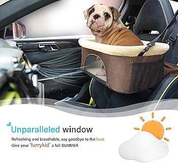 ROODO Pet Car Seat for Dog/Cat from Back Seat Height Adjustable Perfect for Small Medium Pets up to 18 lbs Car Seat Harness