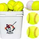 11 Inch Bucket of 16 Softballs - Training Fastpitch Softballs for Girls - Solid Cork Center - Premium Durability