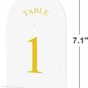 JOYIT Frosted Arch Wedding Table Numbers 1-50 with Stands – 5" X 7" Acrylic Gold Table Number Holders, Perfect for Wedding Receptions, Parties, Anniversaries, and Events