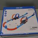 Toy Car Track Gift Set for Boys Kids Age 3-5 4-7 8-12, Long Race Tracks with 4 Action Loops and 4 High-Speed Slot Die-Cast Race Cars, 35+ Pieces Race Tracks to Create Multiple Configurations