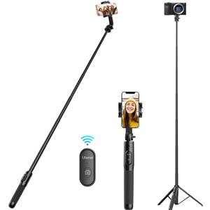 JOILCAN TRIPOD FOR IPHONE, 64' SELFIE STICK FOR IPHONE WITH 360° BALL HEAD REMOTE & PHONE HOLDER, EXTENDABLE PORTABLE PHONE TRIPOD STAND COMPATIBLE WITH CELLPHONE ANDROID
