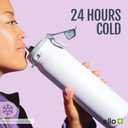 Ello Pop & Fill 32oz Stainless Steel Water Bottle with QuickFill Technology, Double Walled and Vacuum Insulated Metal, Leak Proof Locking Lid, Straw and Chug, Reusable, BPA Free, Take a Bow