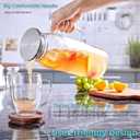 Bivvclaz 1.6 Liter 54 oz Glass Pitcher with Lid and Handle, Glass Carafe Water Pitcher for Hot/Cold Water, Iced Tea, Drinks, Coffee, Juice and Homemade Beverage