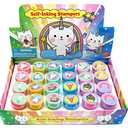 TINYMILLS 24 Pcs Unicorn Kitty Stampers for Kids Birthday Party Favors Goody Bag Stuffers Pinata Fillers Classroom Rewards Carnival Prizes