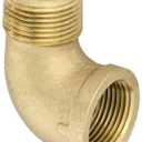 Anderson Metals 38116 Red Brass Pipe Fitting, 90 Degree Street Elbow, 1" Female x 1" Male
