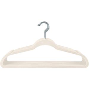 Simplify Slim Velvet Clothes Hangers | 25 Pack | Non-Slip | Shirts | Suit | Pants | Dresses | Garments | Closet Storage & Organization | Durable | Ivory