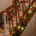 6Pcs Velvet Christmas Swag Ribbons Bow 29.5'' x 9.8'' Vintage Large Velvet Christmas Wreath Bows Christmas Tree Topper Bows for Xmas Garland Staircase Home Door Outdoor Decorations