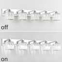 Aipsun Bathroom Light Fixtures Modern Vanity Light for Bathroom Crystal Chrome Vanity Light 5 Light (Exclude Bulb), 40 inch