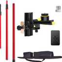 Laser Level Pole with Multi-function Fine-tuning Pan-Tilt Head13.12Ft./4M With 5/8&1/4 interface screws (6.25 inches/2.36 inches) thread for Rotary and Line Lasers
