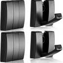 Queekay 4 Pcs Folding Hideaway Coat Hooks Heavy Duty Wall Towel Hooks for Bathrooms Retractable Coat Space Aluminum Wall Hanging Holder for Closet Scarf Hat Robe Key Purse Bag(Black)