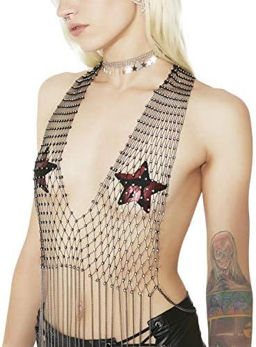 Women Sexy Mesh Tank Tops Diamond Hollow Out See Through Crop Tops for Festival Club Rave Outfit