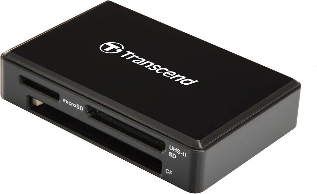 Transcend All-in-1 UHS-II Multi Card Reader, SDHC/SDXC/microSDHC/SDXC/CF UDMA, Black - TS-RDF9K2