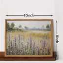 KISSFOX Vintage Framed Wall Art Decor Countryside Landscape Pictures Wall Decor Rustic Wildflower Paintings Scenery Canvas Art Prints Modern Farmhouse Artwork For Bedroom Kitchen Living Room (8x10 in, Lavender)