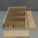 Cassette Tape Storage Rack, 36-slot Wood Cassette Tape Holder, Wall Mount or Freestanding Audio Cassette Organizer, Playing Card Storage, Unfinished Pine