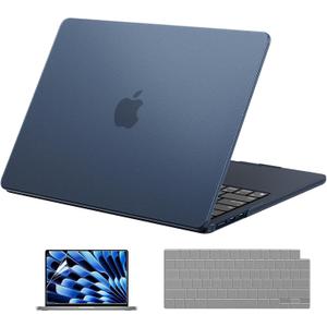 EooCoo Case Compatible with MacBook Air 15 inch M5 2026 2025-2023 Release M4 M3 M2 Model A3448 A3241 A3114 A2941, Plastic Hard Shell Case & Keyboard Cover & Screen Protector, Matte Midnight