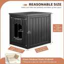 Rabbit Hideout Small Animal Habitat,Litter Box Enclosure Resin Weatherproof Black Bunny House, Multi-Functional Small Pet Hutch for Indoor/Outdoor Use, Ideal for Large Rabbits, Guinea Pigs & Ferrets