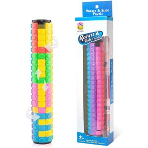 R.Y.TOYS Rotate and Slide Puzzle-Design Patent, Fidget Toys(Restore Order/Create Patterns)8 Colors, 20 Layers-Detach Piece for Quick Play, Brain Teaser, Sensory Toys, Birthday Gifts, Easter Basket Stuffers