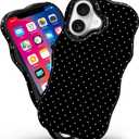 Magnetic for iPhone 17 Wave Polka Dot Phone Case, Black