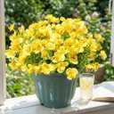 trytuny Artificial Flowers for Outdoor, Realistic Faux Plants for Outside Indoor Porch Patio Window Box Planter Home Decor (12pcs -Yellow)