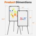 OLIXIS 36" x 24" Magnetic White Board with Stand, Standing Dry Erase Board, Whiteboard with 1 Dry Eraser & 2 Multicolor Markers & 4 Magnetic Pins, Aluminium Frame for Home, School, Office, Black