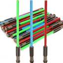 L LIFETIME Light Saber Pencils Party Favors 24 Pack Blue, Red, Green Pencils with 3D Eraser Tops Star Fan Goody Bag Supplies, Birthday Celebration Gifts for Kids, Teens & Adults