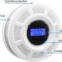 Wireless Interconnected Smoke Carbon Monoxide Detector Battery Powered, Interlinked Combination Smoke and Carbon Monoxide Detector Alarm with Digital Display, Silence Button (White-6Pcs), EXP: 03/13/2031
