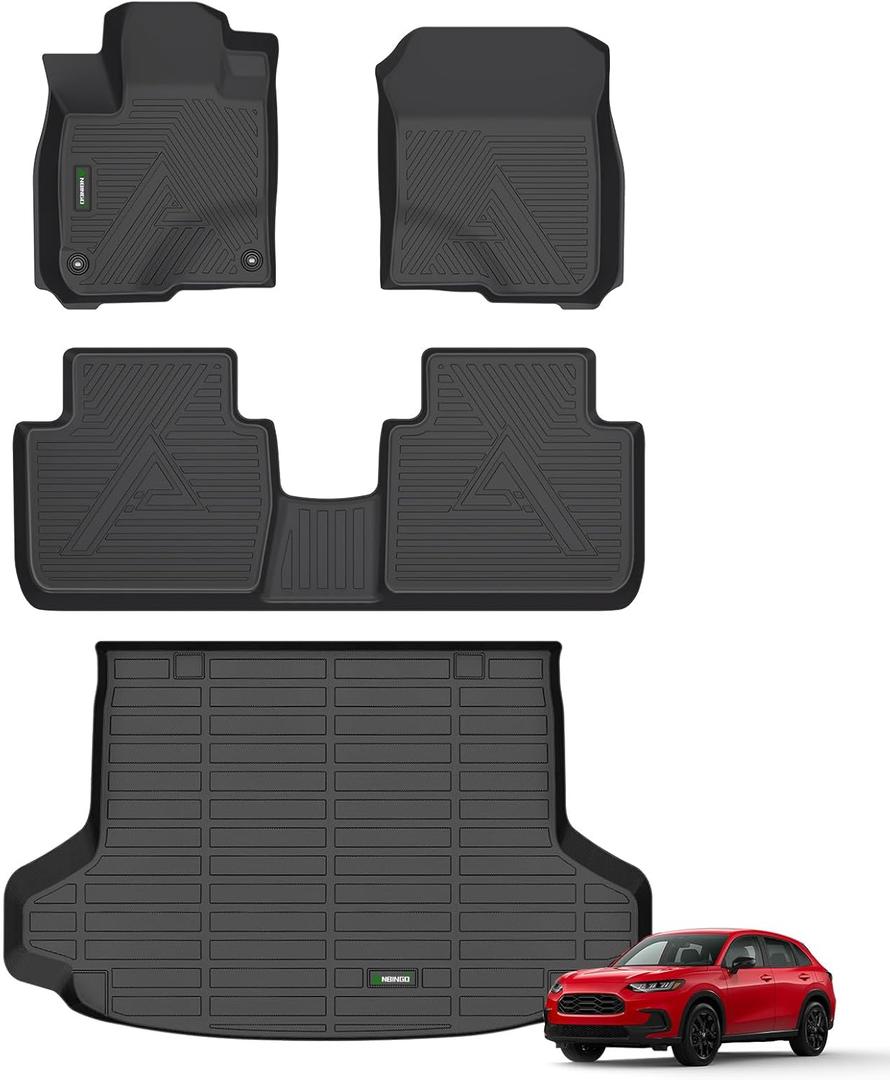 ANBINGO Floor Mats & Cargo Liner for Honda HRV Hybrid 2023 2024 2025 2026 / HR-V 2023 2024 2025 2026, Custom Fit for LX/Sport/EX-L, All Weather Car Mat - Full Set Accessories, Black