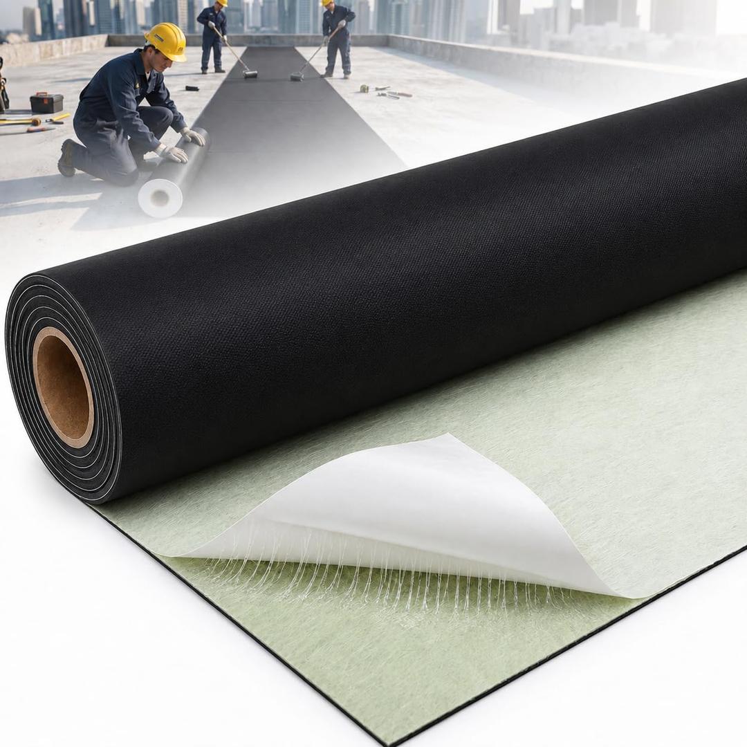 39in x 16.4ft EPDM Waterproofing Membrane, 62 Mil Thick Rubber Roofing Roll