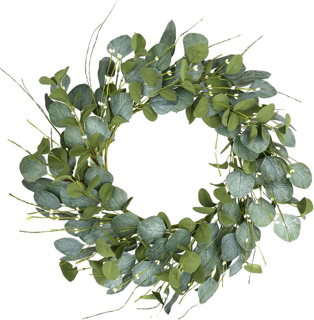 Eucalyptus Wreaths for Front Door Spring and Summer Green Wreath with Berries Farmhouse Door Wreath Year Round Wreaths for Front Door Indoors